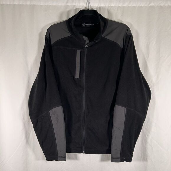 Dri Duck Jacket Men's Large Black Full Zip Fleece Zip Pocket - Picture 1 of 9